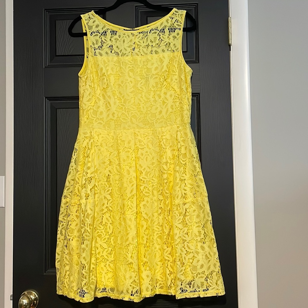 Yellow Lace A-Line Dress